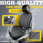 LINGVIDO Car Seat Covers for Front Seats (2 Seats) - Premium Perforated Nappa Leather,Waterproof Shield, Omni-Adapt Fit for S