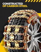 KYX Upgrade Alloy Steel Tire Chains for Car/SUV/Pickup Truks, Adjustable Universal Emergency Snow Chains for Off-road SUV Car