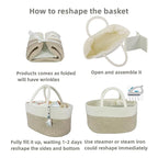 Large Baby Diaper Caddy Organizer for Girl Boy Rope Nursery Storage Bin Basket Portable Holder Tote Bag for Changing Table Ca