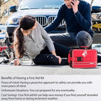 Advanced First Aid Kit, Comprehensive Trauma First Aid Kits with Labelled Compartments for Cars, Home, Office, Backpacking, C