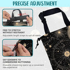 Car Trash Bag Vintage Astrology Planets Leak-Proof Car Garbage Bag with Drawstring Foldable Canvas Trash Bin with Adjustable Buckle for Car Accessories, Travelling, Camping