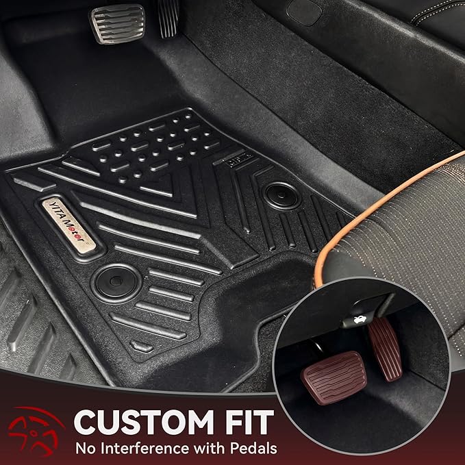 YITAMOTOR Floor Mats for Chevrolet Chevy Colorado Crew Cab 2023 2024 2025 2026 & GMC Canyon 2023 2024 2025 2026, Custom Fit All Weather Protection 1st & 2nd Row TPE Floor Liners, Pickup Accessories