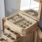 Emfogo Standing Jewelry Armoire, 7 Drawers & 2 Side Doors Jewelry Amoire Cabinet Standing with Top Flip Makeup Mirror, Jewelr