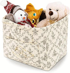 Storage Basket Boho Fabric Large Collapsible Floral Laundry Nursery Hamper Portable Folding Storage for Clothes Toys (Vine-Co