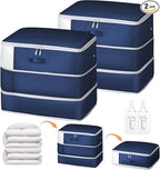 Comforter Storage Bag - Large Capacity Blanket Storage Bags 3-Layer Ultra Space Saving Self Compression Organizer, Washable C