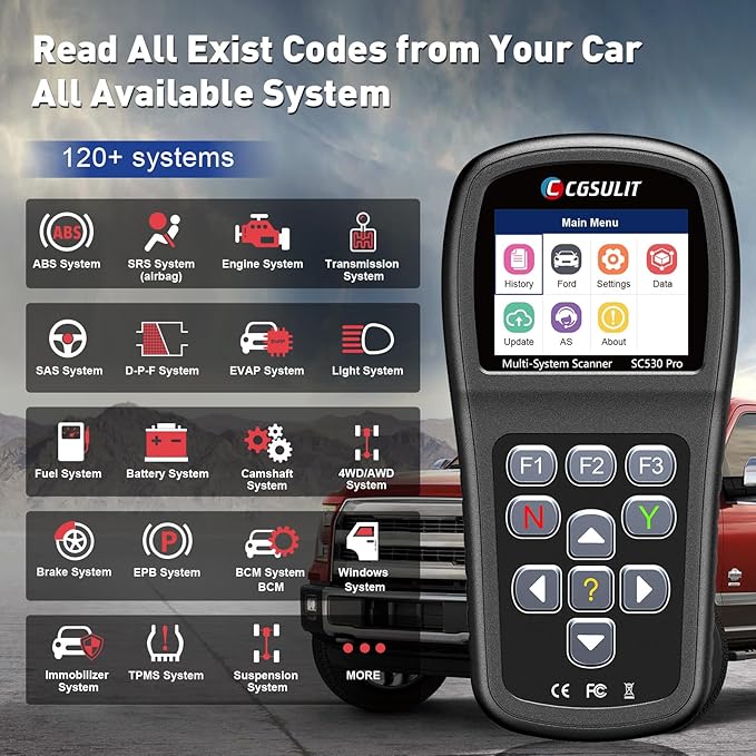 OBD2 Scan Tool for Ford Lincoln Mercury Vehicles, All Systems Diagnostic Scanner Transmission Live Data ABS SAS EPB Car Code