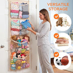 Over The Door Stuffed Animal Storage, Cotton Toy Organizer for Storage Plush Toys,Baby Supplies, Stuffed Animal Holder with 4