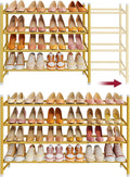 Tajsoon Expandable Shoe Rack for Closet 4 Tier, 29“-41“Adjustable & Stackable Shoe Shelf Storage, Metal Shoe Rack Organizer f