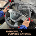 PINCTROT XL Size 17.5-18 Inch Comfy Grip Steering Wheel Cover for Semi Truck, Fits RV, Big Rig Trucker, 18 Wheeler and Classic Cars, Anti-Slip Design 17.5-18 Inch(Silicone Red)