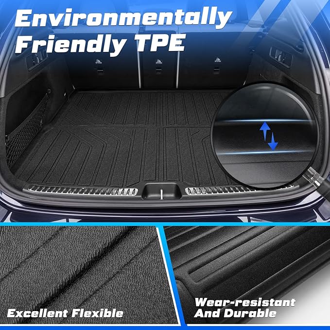 Sunsdrew Trunk Cargo Mat for 2023-2025 2026 Mercedes Benz GLC/GLC 300/GLC 43 AMG (Not for Coupe), Rear Trunk Cargo Liner All Weather Protection GLC Accessories TPE Rubber Raised Edge