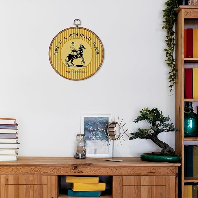 KSDUT Western Cowboy Wall Art Decor - Yellow Preppy Trendy Southwestern Wall Art Canvas Frame Hanging Prints, Foyer Entryway 