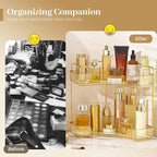 Aveniee Corner Bathroom Counter Organizer, Bathroom Countertop Shelf Makeup Organizer for Vanity Perfume Tray for Corner Stor