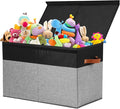 Gowee Large Toy Storage Box with Lid, Sturdy Toys Storage Chest Bin Organizer Basket with Dividers for Kids, Boys, Girls, Nur