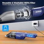 Handheld Vacuum Cordless -Car Vacuum Portable Cordless Cleaner Powerful Suction,1.2lbs Lightweight, Type-C Charge, Multiple A