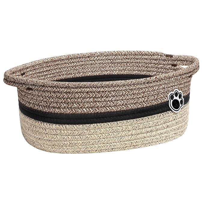 Dog Toy Basket Small Baskets for Gifts, Woven Baby Storage Basket for Towels, Toys, Storage Organizer Bins for Living Room, 1