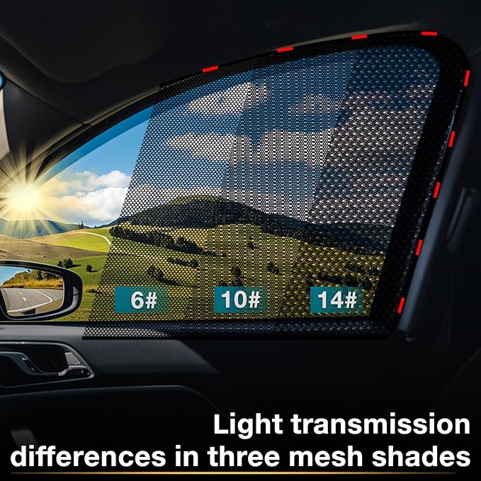 ZATOOTO Car Window Shade for Baby Car Sun Shade Side Window Breathable Mesh Sun Blocker for UV & Heat Glare Free Universal for Most Cars Easy Magnetic Installation Perfect for Camping Travel Napping