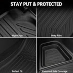 Floor Mats for Jeep Compass 2017-2026, All Weather Floor Mats Cargo Liner with Backrest Protectors and Door Sill Guards Accessories, Full Coverage Set (Fit New Body Style 2nd Generation)