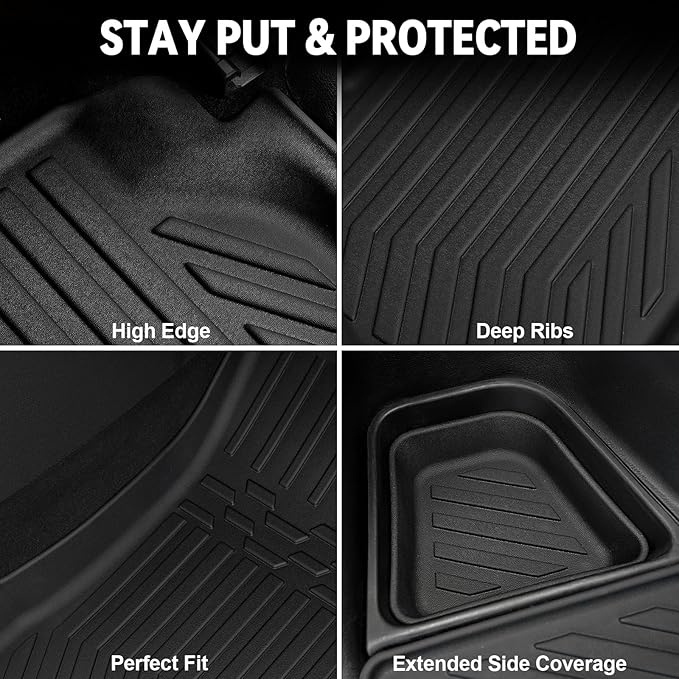 Floor Mats for Jeep Compass 2017-2026, All Weather Floor Mats Cargo Liner with Backrest Protectors and Door Sill Guards Accessories, Full Coverage Set (Fit New Body Style 2nd Generation)