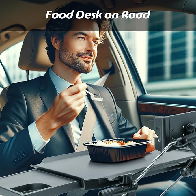 Paffenery Large Car Steering Wheel Tray Back Seat Headrest Tray with Phone Holder, Steering Wheel Desk Food Table for Car Laptop Mount Steering Wheel for Large SUVs, Trucks & Vans,18"