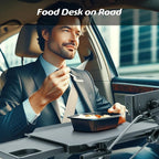 Paffenery Large Car Steering Wheel Tray Back Seat Headrest Tray with Phone Holder, Steering Wheel Desk Food Table for Car Laptop Mount Steering Wheel for Large SUVs, Trucks & Vans,18"
