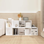5 Cube Storage Organizer,Wooden 5-Tier Open Shelf Bookshelf,Versatile Storage Cubes for Living Room，Bedroom,Home Office, (Whi