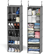 SpaceAid 2 Pack Hanging Closet Organizer and Storage with Dividers, 24 Compartments Hanging Shoe Shelves for Closet, Wardrobe