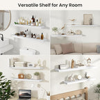 Fun Memories Rustic Floating Wall Shelves, Wall Mounted Wood Storage & Display Shelves for Bathroom, Bedroom, Living Room or 