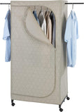 Wenko Balance Wardrobe with Wheels - Mobile Wardrobe Folding, Taupe, Kleiderschrank