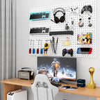 Peg Board Kit, Includes Pegboard and Accessories,with Hooks and Bins,Peg Board Wall Organizer for Office,Ornaments Display,Cr
