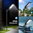 VUAA 4 Pack Solar Street Lights Outdoor Waterproof, 6500K 6000LM LED Street Light Dusk to Dawn,Solar Motion Sensor Lights Out