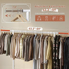 Raybee Clothing Rack for Hanging Clothes, Rolling Clothes Rack Load 250LBS, Metal Clothes Racks, Clothing Rack with Wheels Po