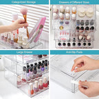 Vtopmart 5 Tier Clear Makeup Organizer with Drawer, Cosmetic Storage for Dresser Countertop and Bathroom Vanity, Beauty Holde