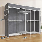 Raybee Clothes Rack with Cover,Clothing Racks for Hanging Clothes Heavy Duty,Portable Closet with Shelves,Adjustable,Loads 90