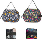 Foldable Reusable Tote Bags - Thickened 210D Nylon Waterproof Grocery Shopping Bag with Zipper & Adjustable Strap
