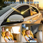 Car Window Shades,2 Pack Car Side Window Sunshade,Breathable & Retractable Car Window Shade for Baby,Universal Fit Most of Cars,Glare Shield,Protect Privacy(Rear Windows)