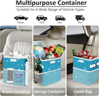 Car Trash Can for Car, Cute Mini Car Trash Bag with Lid, Glitter Car Garbage Can Bin Hanging for Back/Front Seat/Console, Waterproof, Leakproof, 2.5 Gallon, Blue Bling Sparkly
