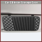 2pcs Car CD Visor Storage Cases Vehicle Sun Visor Organizer with 10 DVD Storage Sleeves Black with White Line Replace Parts