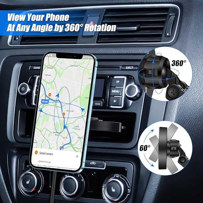 15W Magnetic Wireless Car Charger CD Slot Mount for iPhone 13/13 Pro/13 Pro Max/13 mini/12/12 Pro/12 Pro Max,Powerful Suction Auto-Alignment Mag-Safe Car Mount, Compatible with Mag-Safe Cases