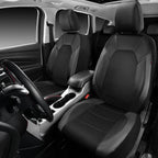 CAR PASS Leather Seat Covers, Automotive Sport Car Seat Cover Super 5mm Composite Sponge Inside, Airbag Compatible Universal 