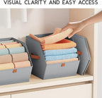 Homsorout Fabric Closet Storage Cubes - 8 Pack Square Storage Bins with Dual Handles for Clothes, Towels, Toys, Cube Storage 