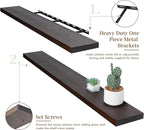 Marsmiles Wood Floating Shelves | 48 Inch Dark Wood Wall Shelves Set of 1 | 48" W x 6.7" D Rustic Wooden Shelves for Bathroom
