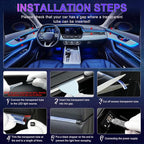 LivTee Smart Car LED Interior Lights with USB Port, LED Strip Fiber Optic Lights, Wireless App Control, Sync to Music, Car Accessories Gifts for Women and Men, 5 in 1