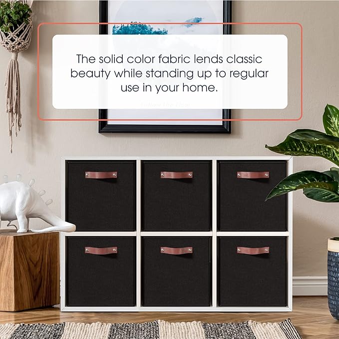 Ornavo Home 13 x 15 x 13 Kallax Storage Cube Bins, Foldable Collapsible Fabric Storage Bins Box Linen Shelf Basket Cube Organ
