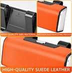 Car Sunglasses Holder for Sun Visor, Button Leather Eyeglass Hanger and Interior Storage Box