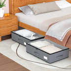 Under Bed Storage with Wheels, No Assemble Required 7.5 inches height Under Bed Storage bins,Large capacity Rolling Underbed 