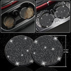 NBTEPEM 27 PCs Black Bling Car Accessories Set for Women, Steering Wheel Covers Universal Fit 15 Inch, Bling License Plate Frame, Bling Phone Holder, Bling Car Coasters (Black Diamond)