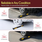Pyle 2-Pack Heavy Duty Rubber Wheel Stops for Garage Parking – Durable, High-Visibility Tire Blocks for Cars, Trucks, Vans, RVs, Trailers, Forklifts – Reflective Safety Strip Included