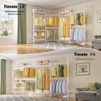 Timate F4 Wall Mounted Clothes Rack Industrial Pipe Clothing Rack for Hanging Clothes, Expandable Garment Rack Heavy Duty War