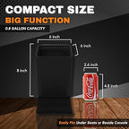 Car Trash Can, 0.8 Gallon Medium Car Garbage Bin with Stability Base Flap & Spikes for Car Humps and Flat Floors, Durable Plastic Auto Trash Container