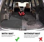 LASFIT Cargo Mat & Backrest Mats for Kia Telluride 2025 2024 2023 2022 2021 2020, All Weather TPE Custom Fit Trunk Mats & Seatback Mats Accessoires for Kia Telluride 2020-2025, Black